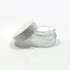 5G Cosmetische Potten Crème Container Clear/Frosted Glazen Pot Fles Met Witte Deksels Pp Binnendeksel Voor gezicht/Handcrème Xobmd