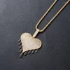 Pendant Necklaces Gold Color Copper Zircon Necklace Heart Shape Represents Pure Love Men And Women Neutral Valentine's Day Gift