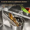 Hooks Kitchen Sink Strainer Stainless Steel Filting Basket With Handle Food Waste Leftovers Catcher Garbage Filter