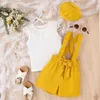 Clothing Sets Toddler Children's Girls Summer Suit Lace Collar Undershirt Tops Cute Straps Shorts Beret Plaid Dress Shoes Apparel Shirt