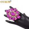 Solitaire Ring CUIER 6.5*8.5cm Oval Adjustable Ring For Stage Huge size Wedding Jewelry Drag Queen Accessories for TV show s Crystal 230612