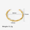New Fashion Minimalist Ins 18k Gold Plated Stainless Steel Jewelry Waterproof Simple Bamboo Opening Bracelet for Women Bangles