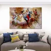 Contemporary Abstract Art on Canvas Dancing Textured Handmade Oil Painting Wall Decor