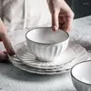 Учебные посуды наборы северной белой рисовой чаши для водяной чашки для ресторанной стейк -тарелки кафе десерт для рождественской кухонной посуды.