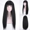 Lace Wigs SEEANO Synthetic Coaplay Wig Long Straight Black Hair With Bangs Ombre Pink Red Purple Blonde Women Halloween Cosplay Wig Female Z0613