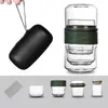 Teaware Travel Tea Set Kungfu Tea Pot With Portable Case Glass Teacups With Infuser For Travel Home Tea Leaves Container Te Cup Set
