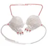 Andra modetillbehör Creative Palm Shape Crystal Crop Top Women Bikini Underwear Body Chain Harness underkläder bröstsmycken Nattklubb Party 230613