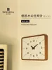 Horloges murales japonaises en bois massif horloge carrée salon atmosphère Simple rétro Quartz décoration silencieuse