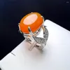ウェディングリングオレンジエージャートフィンガーリングチャームシンプルな調整可能な丸い銅石と女性用のジルコン