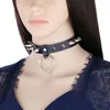 Choker vintage charm runda gotiska sexiga krage halsband för kvinnor smycken gåva läder hjärta harajuku punk män halsband