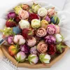 Gedroogde bloemen 10 stuks 4 cm kunstmatige goedkoop voor huisdecoratie diy bonbondoos bruiloft nep rozen kerst ambachtelijke slinger