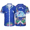 Heren Fashion Flower Tiger Print Shirts Casual Button Down Short Sleeve Hawaiiaans shirt Suits Summer Beach Designer Drail Shirts M-3XL QQW5