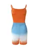 Dames tweedelige broek 3-delig cropped damesoutfits lente mode U-hals mouwloze tanktop casual ombre boven de knie shorts set met vest jas 230612