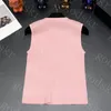 Pink T Shirt Designer Womens Tops Carta Botón Tanques Verano Nuevas señoras Knit Tees Ropa