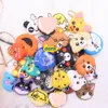 حلقات رئيسية 40pcsset cartoon animal cover لطيف السيليكون سلسلة الدب كلب مضحكة حامل الأغطية الطفل الأغطية 230612