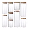 Boîtes de rangement Bacs Bocaux en bois Couvercle Verre Boîte hermétique Bouteilles de cuisine Bocal Conteneur alimentaire scellé Thé Grains de café Grains Orgnizer 230613