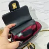 Damska torba na ramię mini górna rączka Tote Diamond skórzana klapka metalowa bureware klamra Matelasse łańcuch crossbody torby karta klip monety projektant 15x11cm