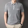 Mens Polos Top Grade Washing-process Print Summer Striped Mens Polo Shirts Short Sleeve Designer Casual Tops Fashions Men Clothing 230612