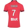 2023 24 Stade Rennais Terrier Bourigeaud Version Version Mens Soccer Jerseys Doku Theate Gouiri Kalimuendo Majer Santamaria Home Away футбольные рубашки