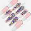 False Nails 24 Cells Boxed Crystal AB 3D Flatback Glass Nail Art DIY Flat Bottom SpecialShaped Diamond p230612