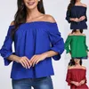 Vrouwen Blouses Shirts Sexy Off Shoulder Tops Lente Zomer Strapless Vrouwen Blouse Strik Slash Neck Shirts Casual Losse Blusas Slash nek 230613