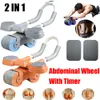 Ab Rollers 2 em 1 Belly Wheel Abdominal Wheels com Pad Push-up Flat Muscle Stretch Roller Support Digital Counter Mute Abdominal Exerciser 230613