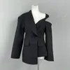 Costumes pour femmes GetSpring femmes Blazer bouton unique à manches longues asymétrique taille serrée dames manteau mode femmes Slim costume veste