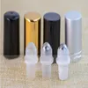 10ml Essential Oil Roll-on Bottles Transparent Frosted Glass Bottle Stainless Steel Roller Balls Silver Cap Roller Bottles Hpmlf