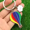 Keychains Creative Metal Air Balloon Outdoor Travel Souvenir Gift Colorful Light Man Car Key Chains Jewellery