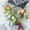 Dried Flowers 6PCS Silk Tulip Bouquet Powder for Home Party Festive Decoration Wedding Decorative Wreaths Christmas Artificial