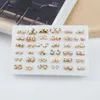 36/18pairs Multicolor Cryatal Plastic Stud Earrings Set For Women Girl Wedding Gifts R230613