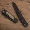 1 Pz DA316 Coltello chiudibile Flipper 3Cr13Mov Lama a goccia nera G10 / Coltelli a cartella con apertura rapida assistita con manico in acciaio inossidabile con scatola al minuto