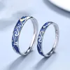 Solitaire Ring 925 Sterling Silver Van Gogh Starry Sky Open Par For Women Men Romance Student Birthday Present Premium Emamel Jewelry 230613