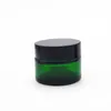 Green Glass Jar Cosmetic Lip Balm Cream Jars Round Glass Test Tube with inner PP Liners 20g 30g 50g Cosmetic Jar Autoc