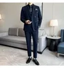 Men's Suits 3 Pieces Blazer Vest Pants Men's Dress Suit Luxury Wool Classic Double Breasted Slim Fit Jacket Size 100kg Men Business