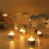 Ljusstakar som roterar smidesjärn Ljusstake Ornament Hushåll Candlelight Table Angel Carousel Props Deer Deer Dekoration Velas 230613