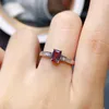 Clusterringe Emerald Cut Alexandrite Verlobungsring June Geburtssteinfarbe ändern Edelstein Sterling Sier Geschenke