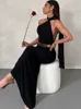 Casual Dresses Sexy Backless Party Dress Women Maxi Sheath Hip Package Long Eveing Dresses Ruched Slim Halter 2023 Spring Elegant Lady Robe Z0612