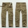 Nieuwe heren cargobroek casual overalls 100% katoen rechte snit mannelijke stad militaire tactische broek heren losse pasvorm broek geen riem