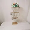 Party Decoration Romantic Wedding Flower Garland Holder Table Centerpieces Ornament Crystal Pendant Bouqeut Rack Stage Hall Floral Stand