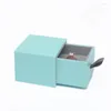 Jewelry Pouches Luxury Light Blue Leather Box Drawer Earring Ring Jewerlley Packaging Display Necklace Gift Case Dropshipped