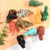 Pietre preziose curative scolpite in cristallo da 1,5 pollici Statua di elefante Figurine Ornamento per la decorazione di animali domestici Fengshui