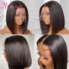 Peruca Straight Bob Renda Frontal Cabelo Humano 13x5x2 Frontal Brasileiro Curto Sem Cola