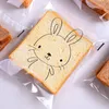 Gift Wrap 100Pcs Cartoon Transparent Self-adhesive Bread Bag Pastry Packaging Children Sandwich Plastic BiscuitPackaging