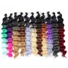 Hair Bulks Full Star Ombre Deep Wave Bulk Crochet Braids Synthetic Hair Braiding Hair Black Brown Pink Gray 613# Color Crochet Deep Twist 230613