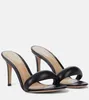 Brand Rossis GR-Sandal Women's Leather slipper heeled sandal bijoux Mules Metallic Leather Stiletto Sandals Silver black gold GR Shoes wedding party dress pumps