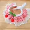 Dog Collars Pet Lace Collar Cherry Bowknot Bib Neckerchief Cat Flower Cute Charm Adjustable Necklace Kitty Kitten Puppy