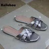 Slippers Bailehou Big Size 36-41 Women Slippers Luxury Brand Slides Summer Outdoor Beach Flip Flops Slip On Flip Flop Ladies Casual Sanda J230613