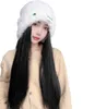 Parrucca per capelli lunghi alla moda Cappello integrato con berretto invernale in peluche Stili multipli disponibili Caldi ed eleganti