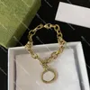 Women Pendant Halsband Interlocking Letter Charm Armband Hip Hop Skateboard Necklace Armband Set for Gift